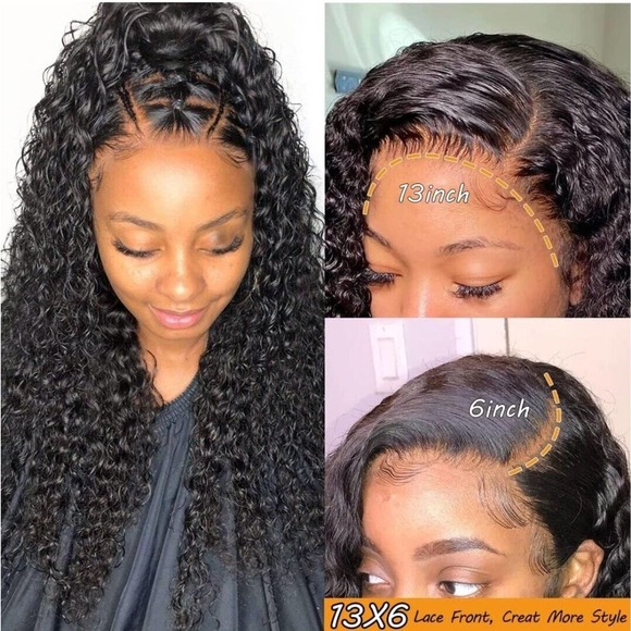 Ladoux HD 13x6 Kinky Curly Lace Front Wigs For Black Women Brazilian Human Hair main image 11